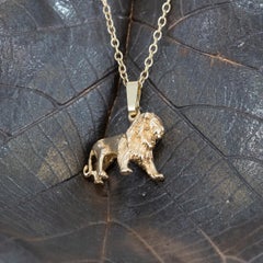 Lion Pendant in Solid Gold