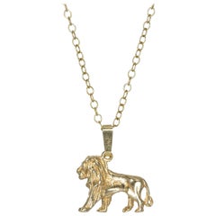 Lion Pendant in Solid Gold