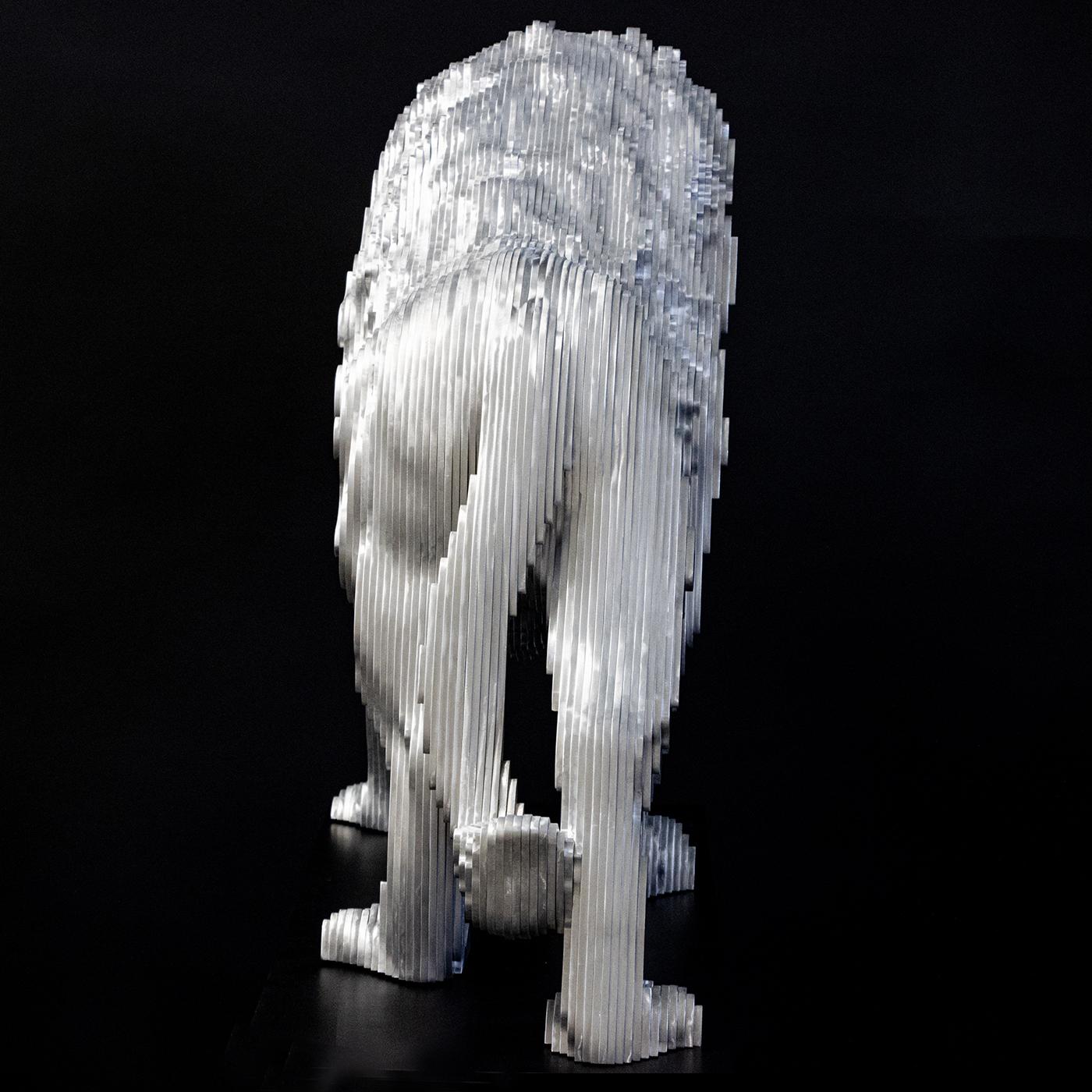 Welded Lion Polished Sculpture For Sale