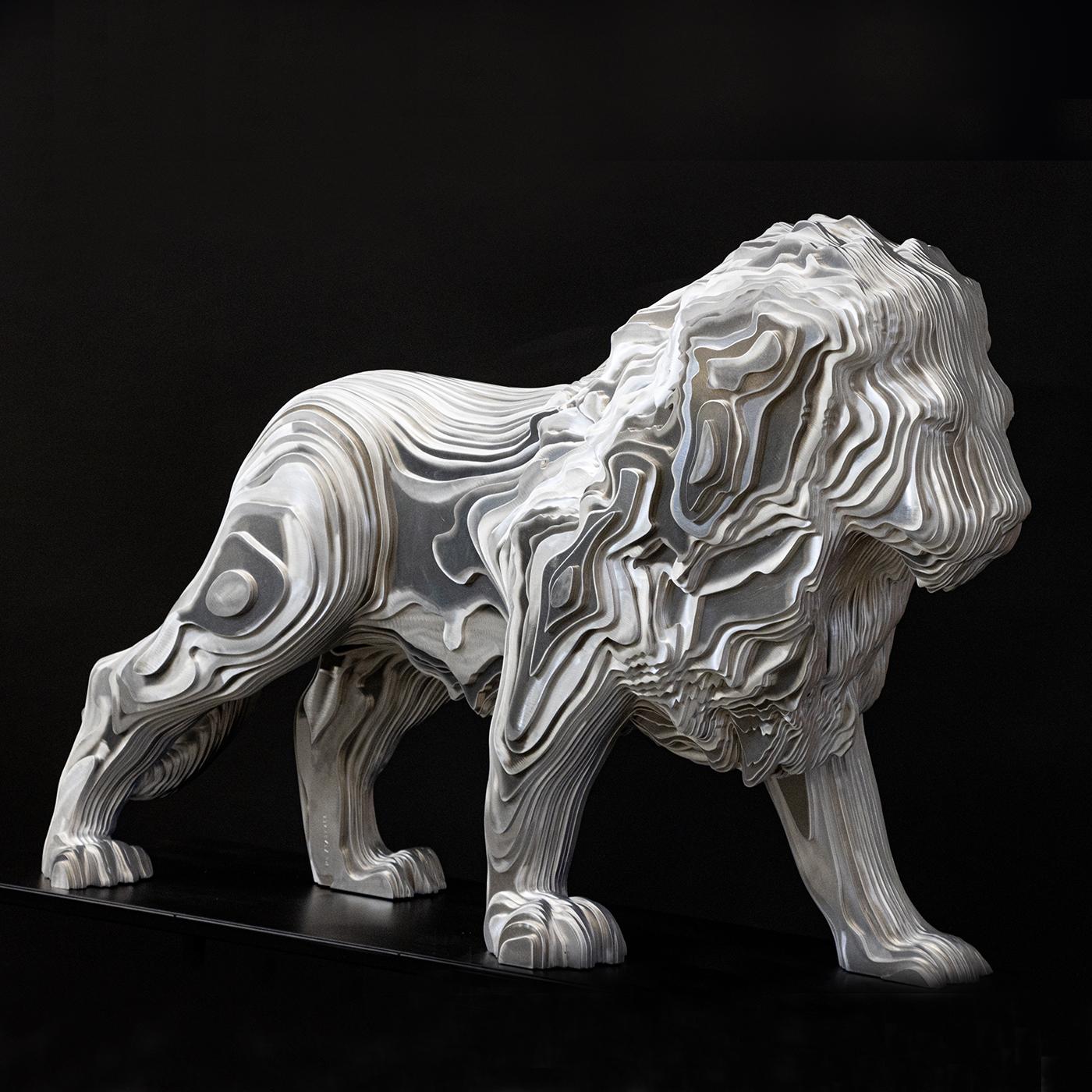 Contemporary Lion Polished Sculpture For Sale