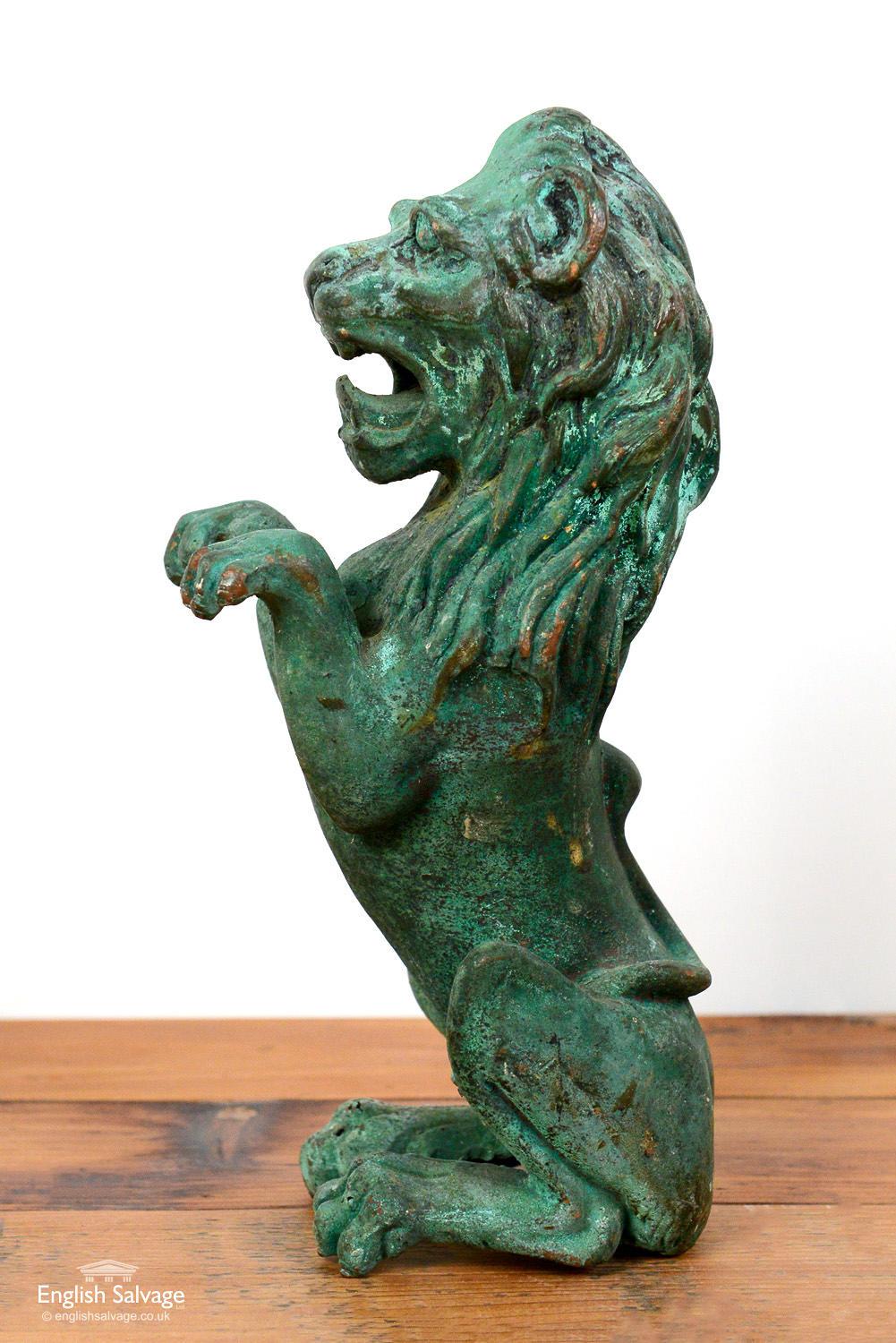 Lion Rampant Cast Bronze Sculpture, 20th Century For Sale 1