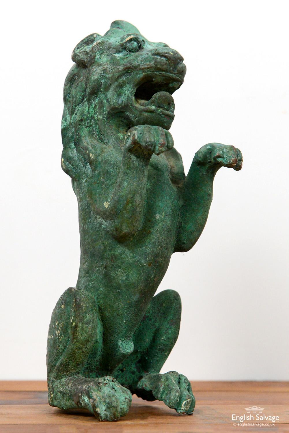 Lion Rampant Cast Bronze Sculpture, 20th Century For Sale 2