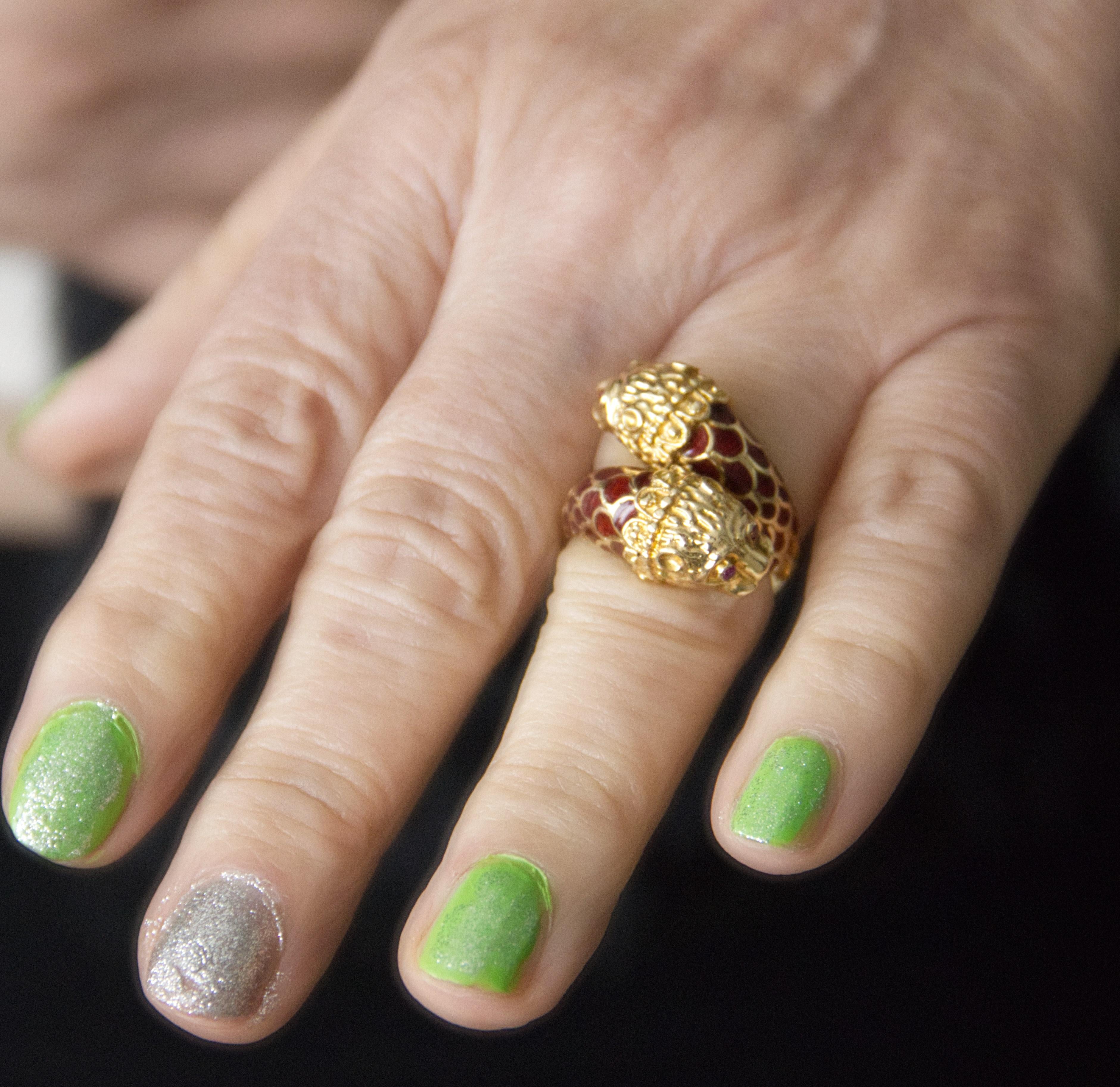 Women's Lion Rubies 18 Karat Yellow Gold Cocktail Ring For Sale