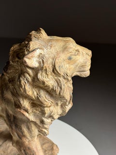 Lion sculpture Terra Cotta by Armand Fagotto