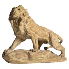Lion sculpture Terra Cotta by Armand Fagotto
