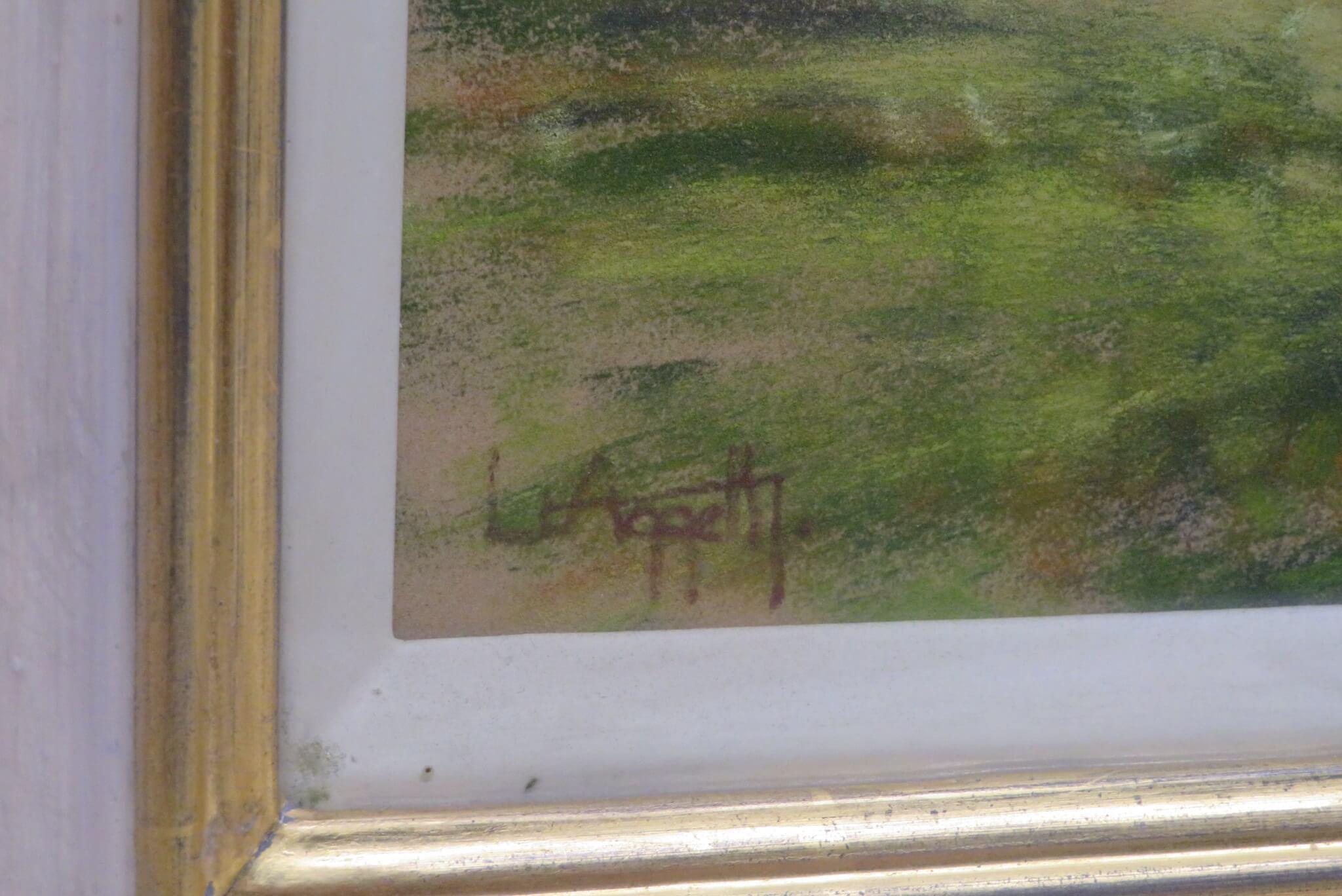 ORIGINAL PASTEL PAINTING by Lionel Aggett c. 1995 SUNRISE ON THE LOIRE FRANCE For Sale 4