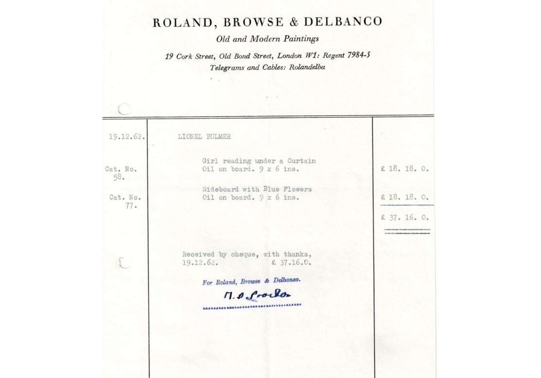 Lionel Bulmer (Regno Unito)  1919-1992) Olio su pannello intitolato 