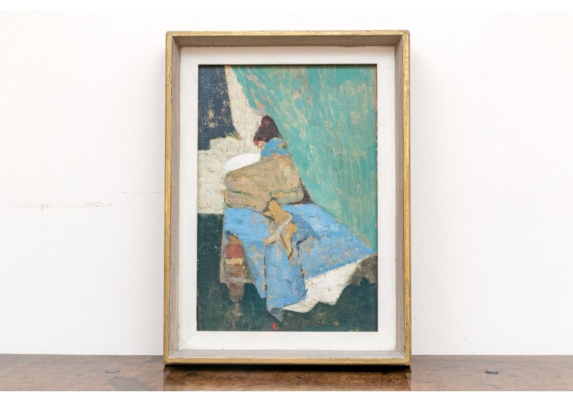 Mid-Century moderno Lionel Bulmer (Regno Unito)  1919-1992) Olio su pannello intitolato 