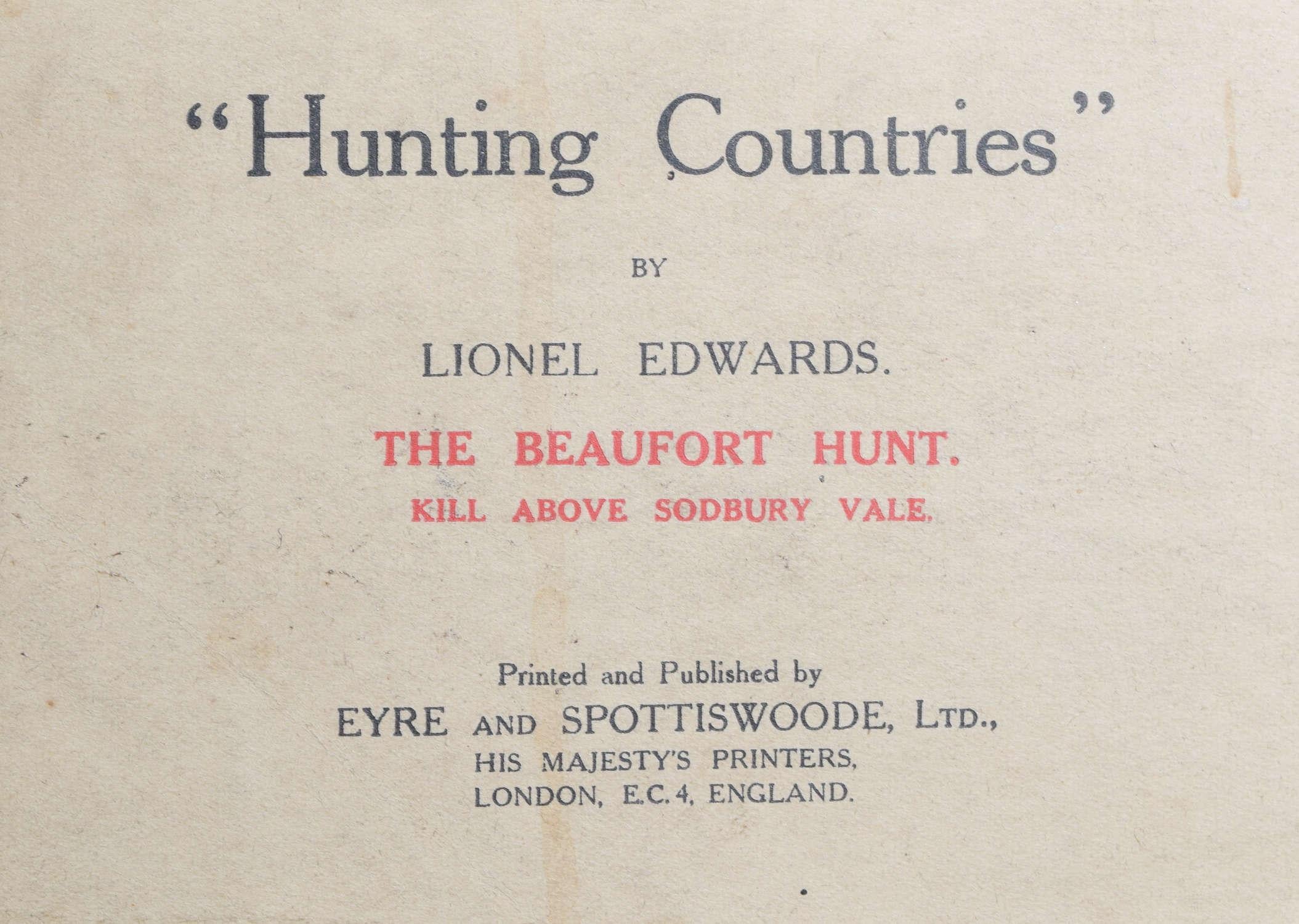 The Beaufort Hunt Above the Sodbury Vale hunting print by Lionel Edwards For Sale 2