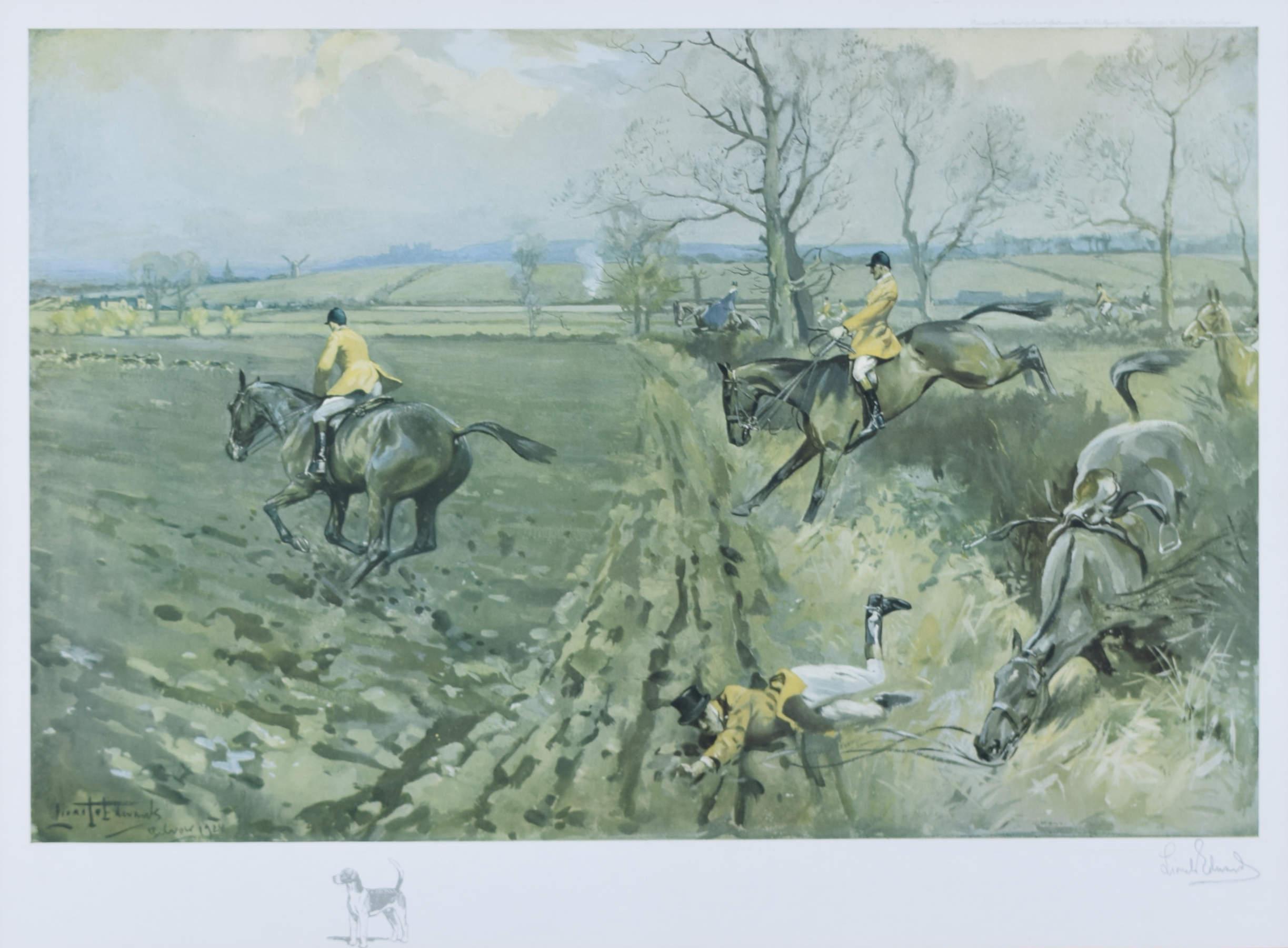 Pour voir nos autres photos de chasse, faites défiler vers le bas jusqu'à "More from this Seller" et en dessous cliquez sur "See all from this Seller" puis recherchez.

Lionel Edwards (1878 - 1966)
La chasse à Belvoir (1928)
Lithographie
31 x 51