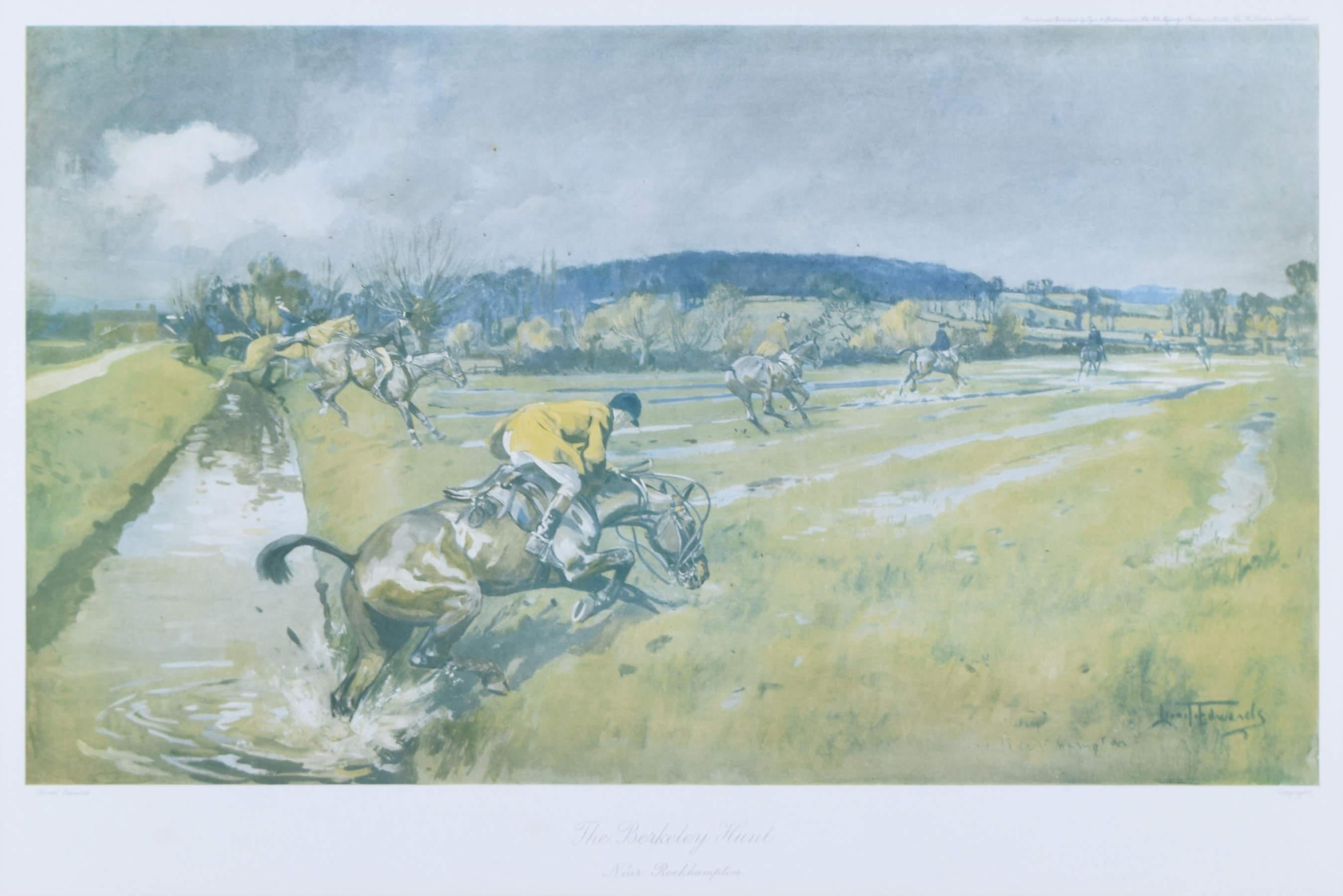 To see our other hunting pictures, scroll down to "More from this Seller" and below it click on "See all from this Seller" and then search.

Lionel Edwards (1878 - 1966)
The Berkeley Hunt - Near Rockhampton (1925)
Lithograph
34 x 51 cm

Signed in
