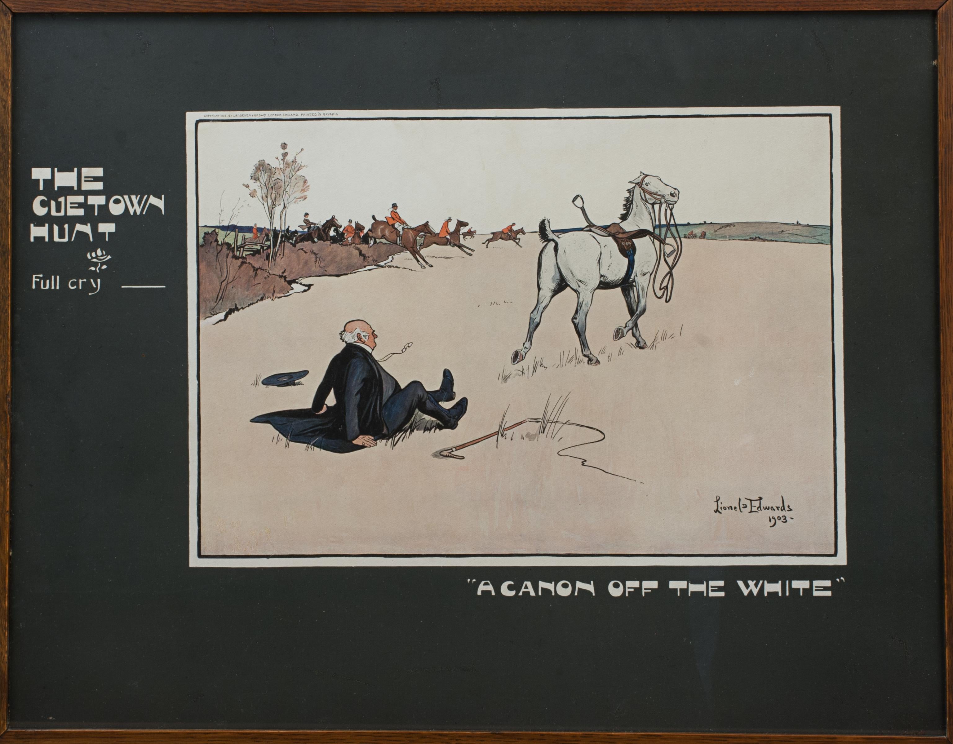 20ième siècle Lionel Edwards « The Cuetown Hunt », estampes de billard en vente