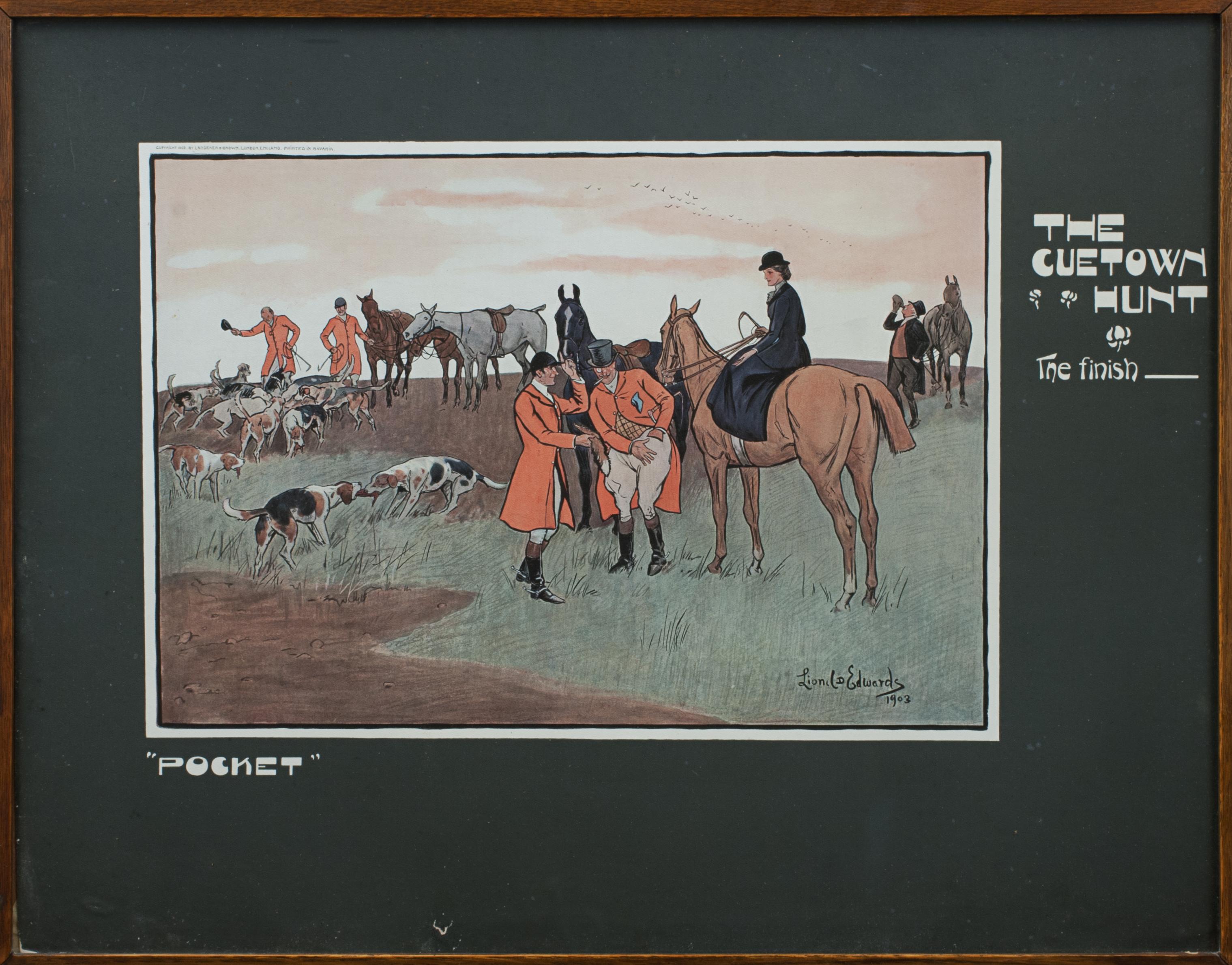 Lionel Edwards « The Cuetown Hunt », estampes de billard en vente 2