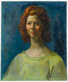 Lionel Ellis (1903-1988) - Modern British Oil, Lady in a Green Dress