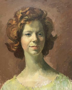 LIONEL ELLIS (1903-1988) MODERN BRITISH OIL PAINTING - PORTRAIT OF YOUNG WOMAN