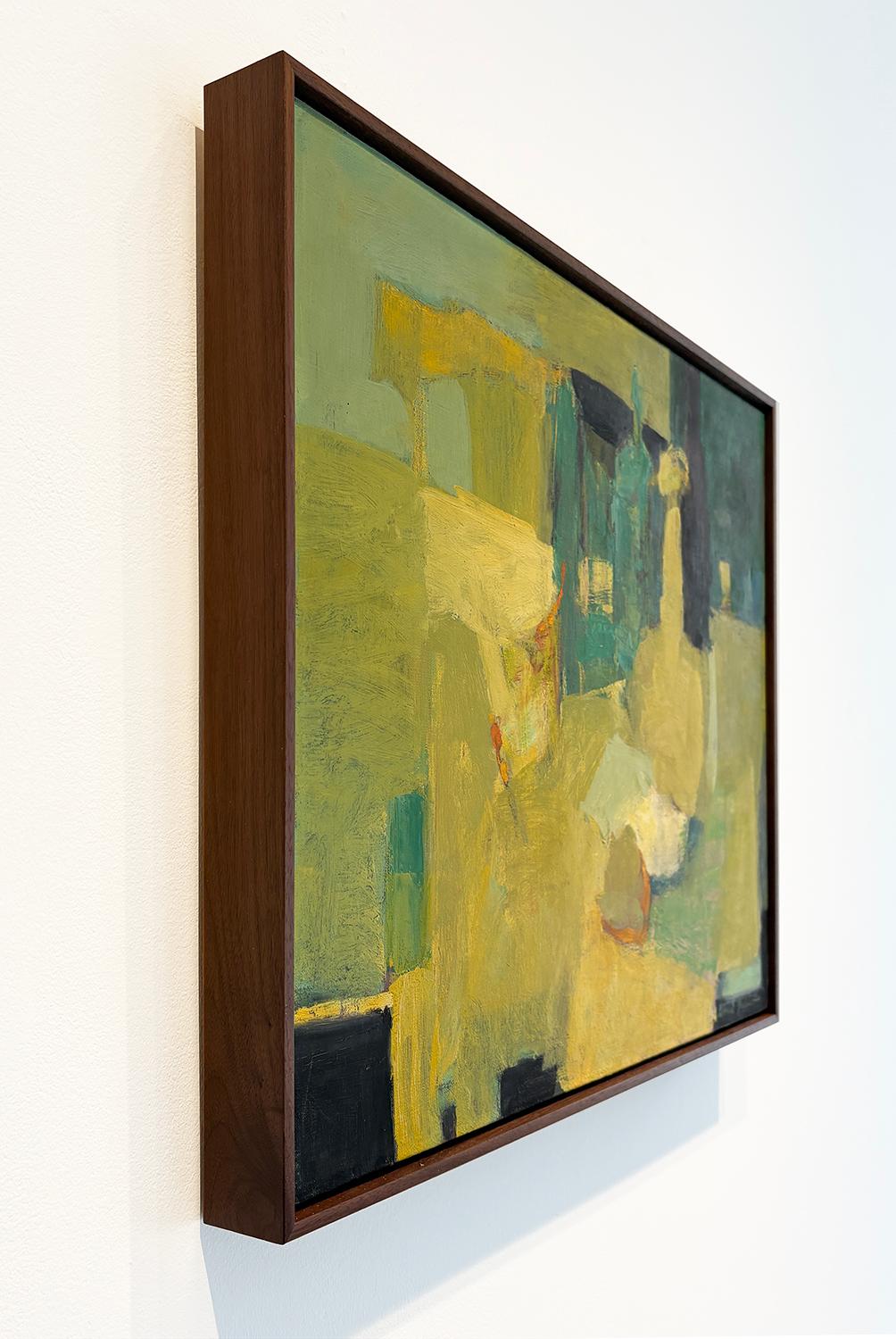 Blue and Green Tablescape (WPA abstract still life painting c. 1960) - Post-War Painting by Lionel Gilbert