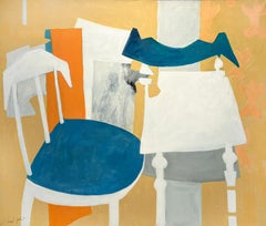 Studio Corner (Natura morta cubista di scena interna, astratta e moderna di metà secolo)