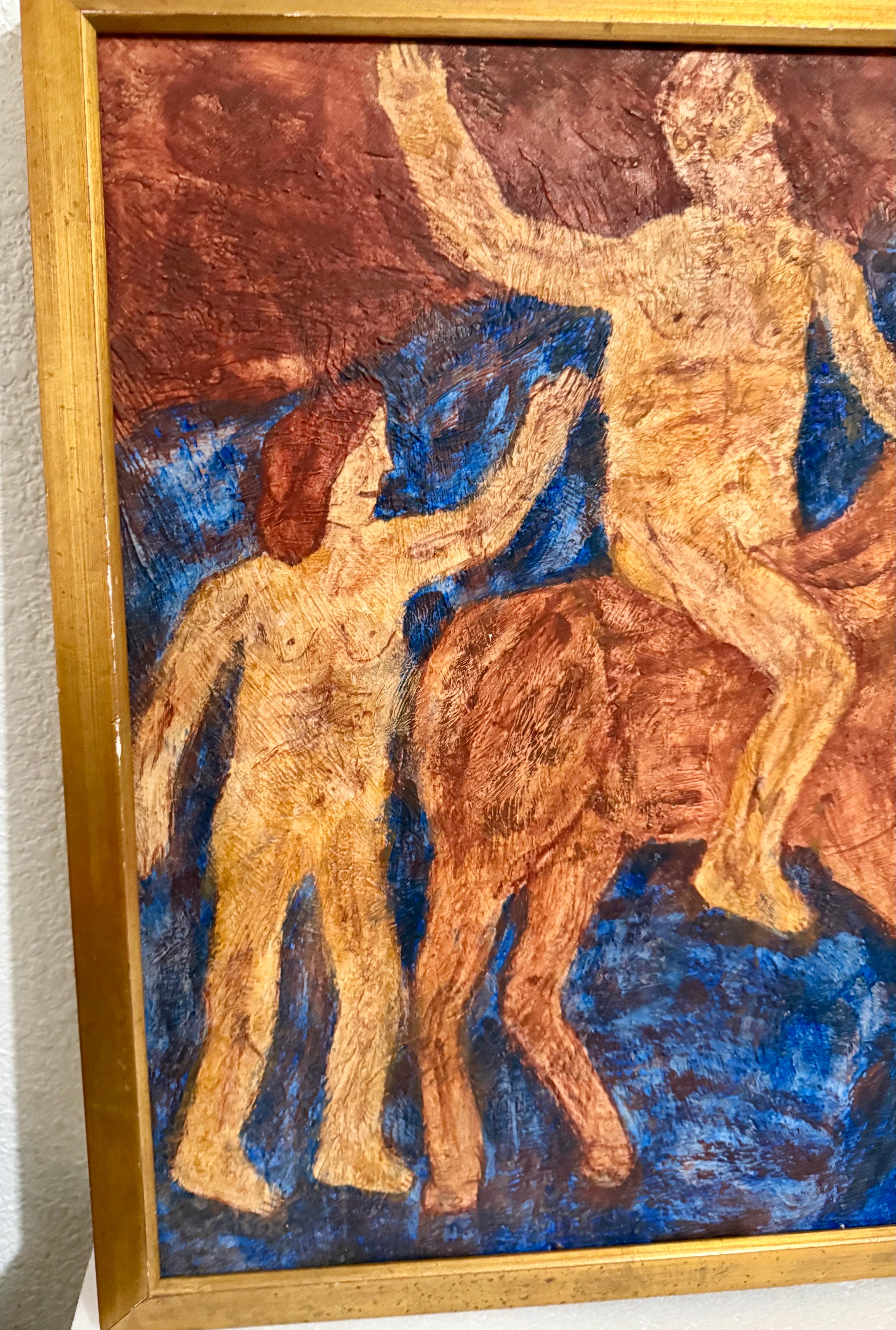 Surrealist Ölgemälde Zirkuspferd Szene Lionel Kalish Fantasie Szene New York im Angebot 14