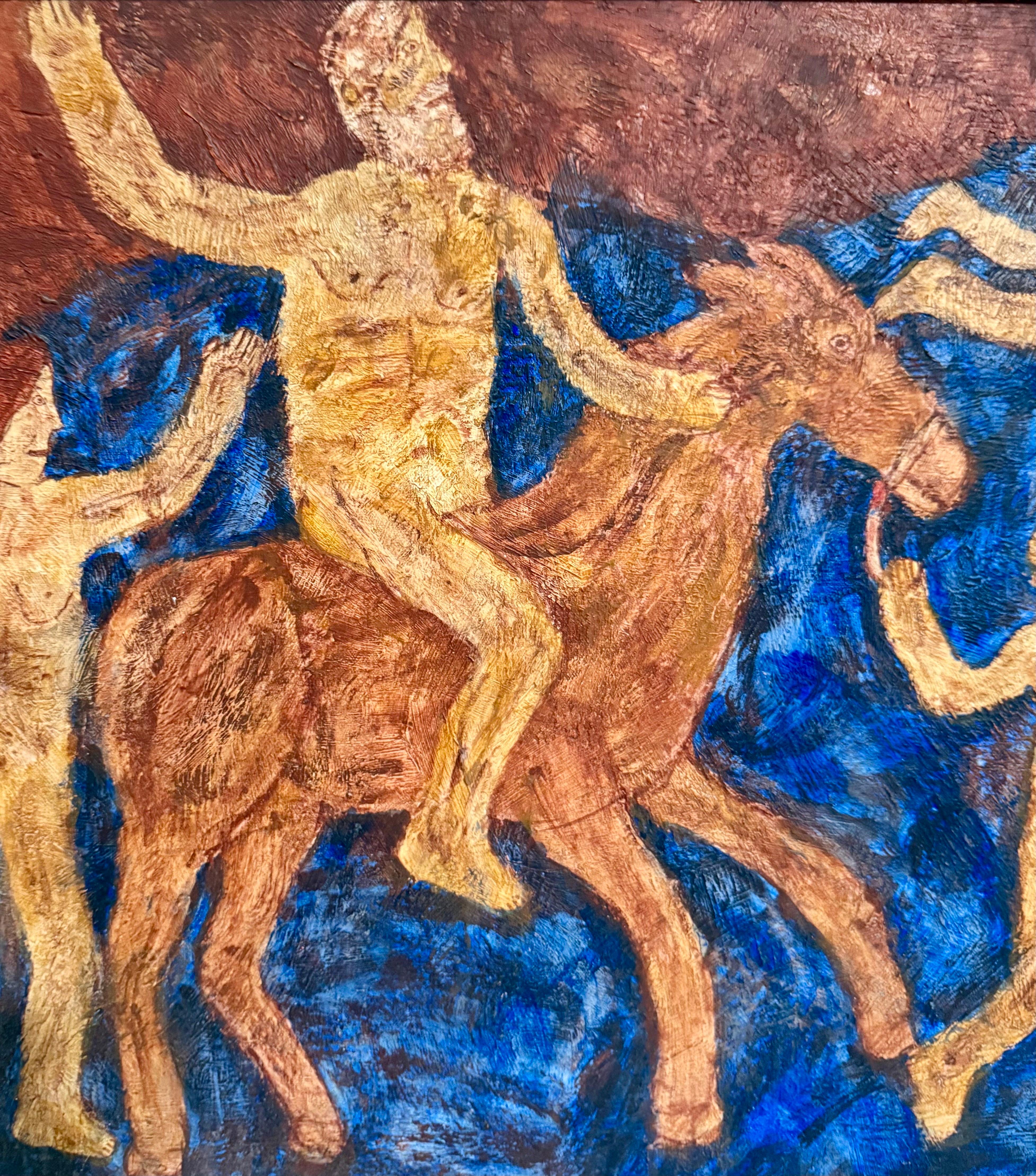 Surrealist Ölgemälde Zirkuspferd Szene Lionel Kalish Fantasie Szene New York im Angebot 6