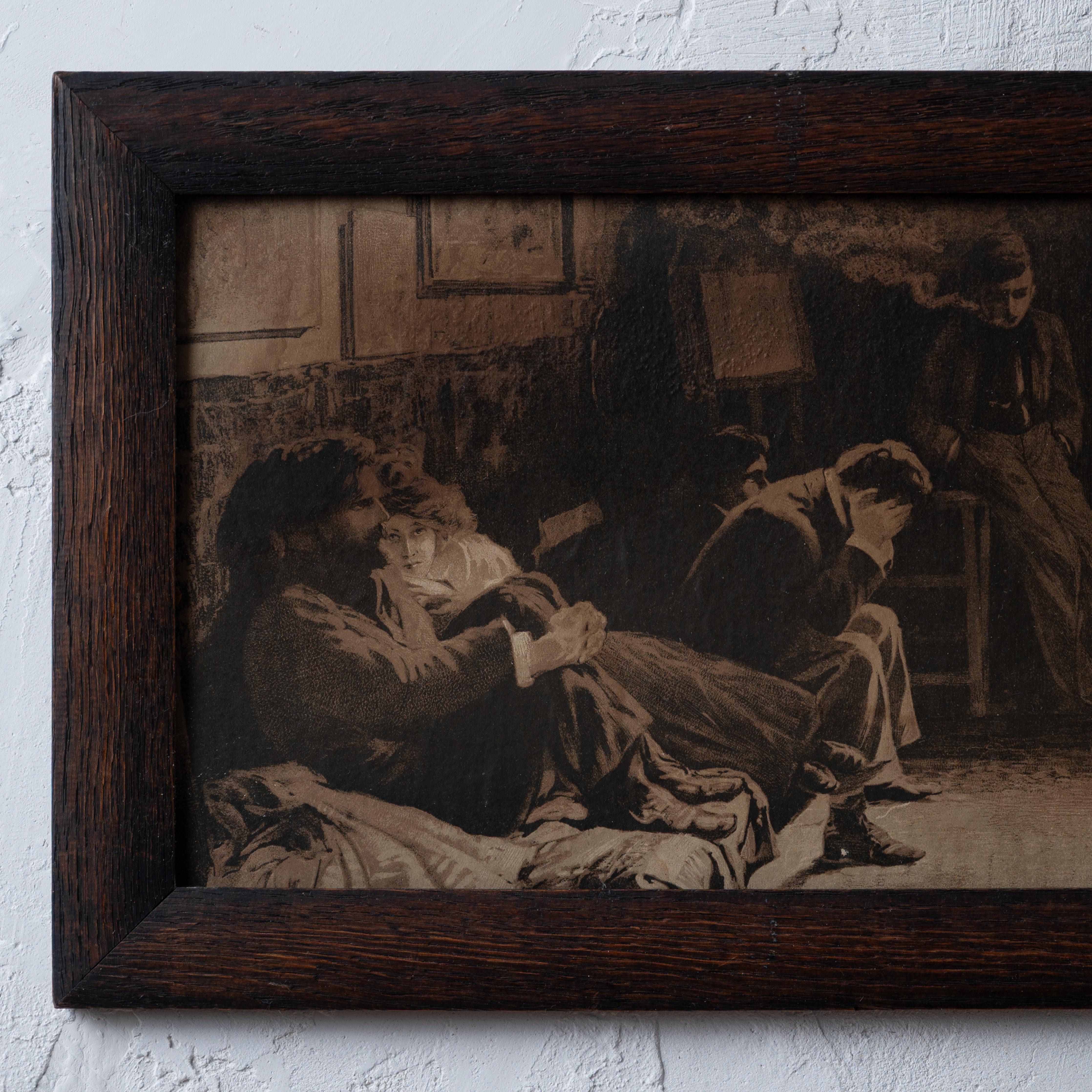 Lionello Balestrieri - Beethoven Kreutzer-Sonate Lithographie, um 1900 (Frühes 20. Jahrhundert) im Angebot
