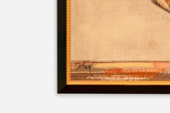 Lioness, Acrylic on Canvas by Etiennette Johan, France, circa 1940