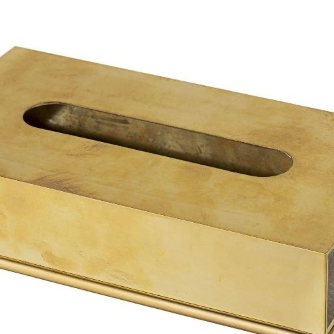 Rectangular brass kleenex box In New Condition For Sale In Firenze, FI