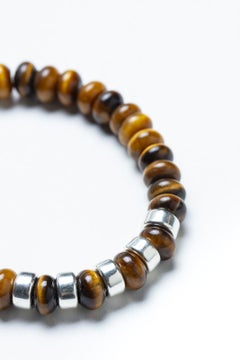 Tiger's Eye Sterling Silver Lion Eye Bracelet