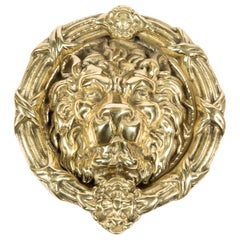 Antique Lion's Head Brass Door Knocker