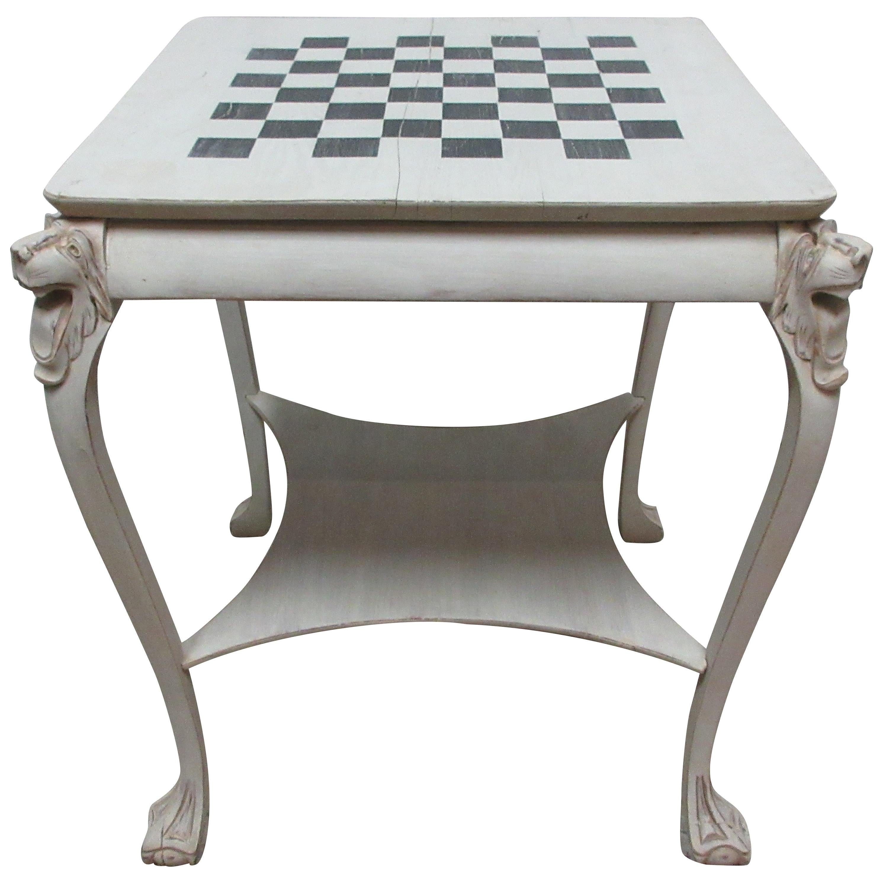 Lions Head Chess Table