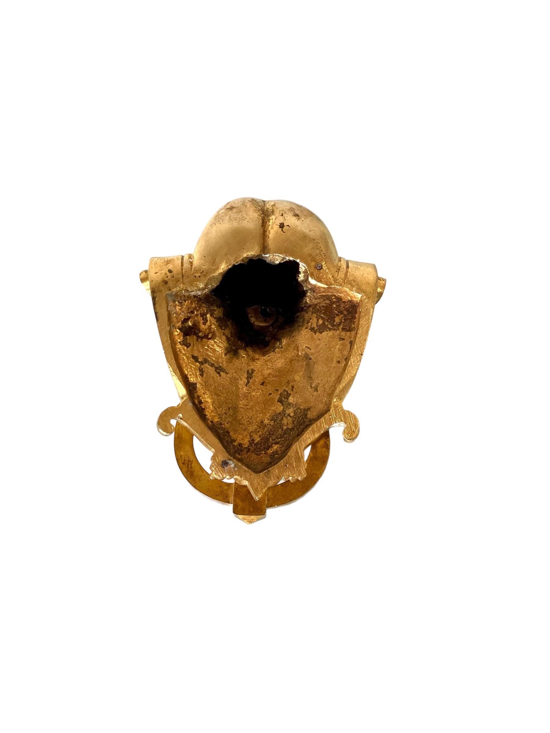 Türgriff mit Löwenkopf aus vergoldeter Bronze aus dem 19. Jahrhundert im Angebot 1
