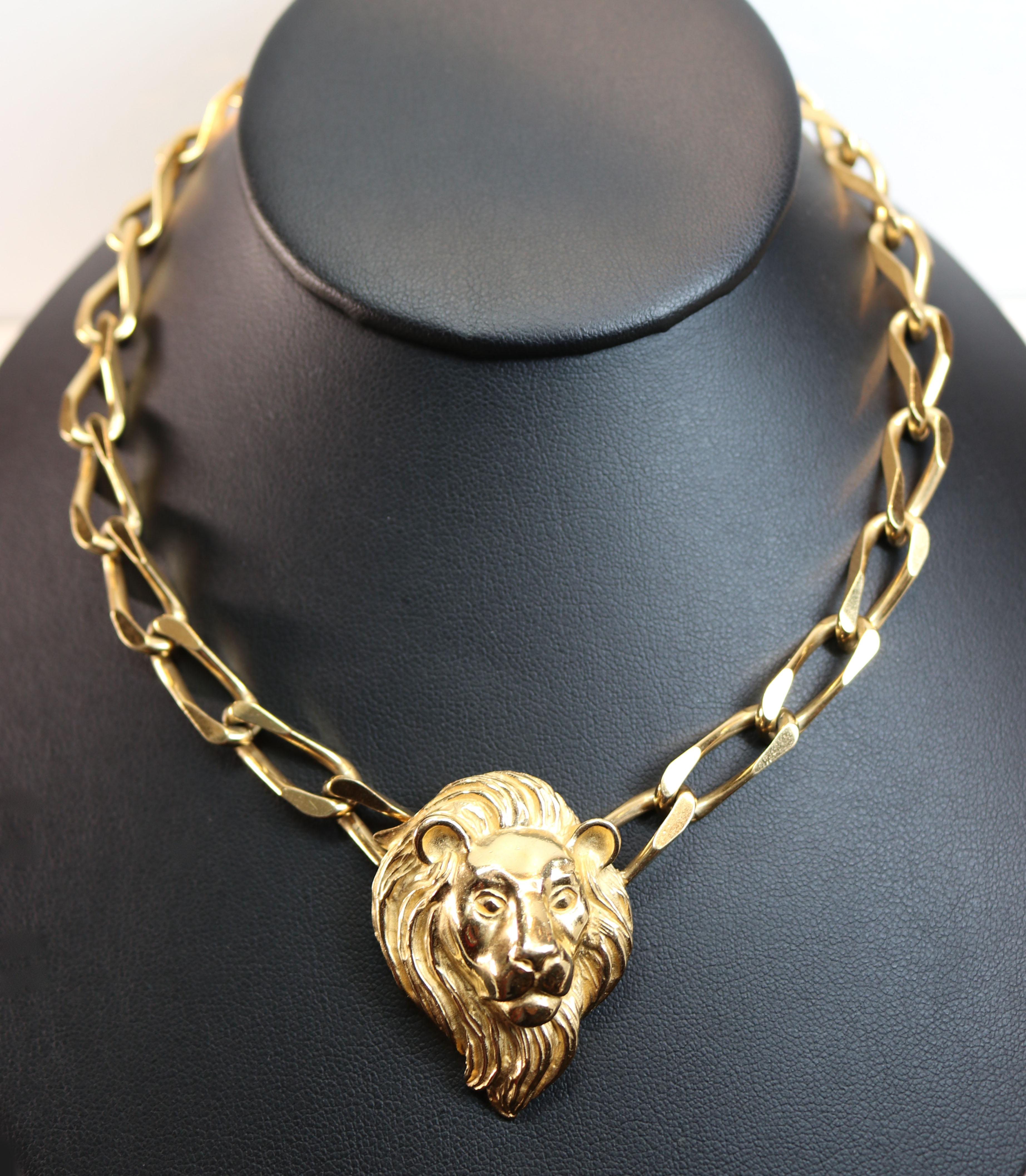 Lions Head Necklace For Sale 1