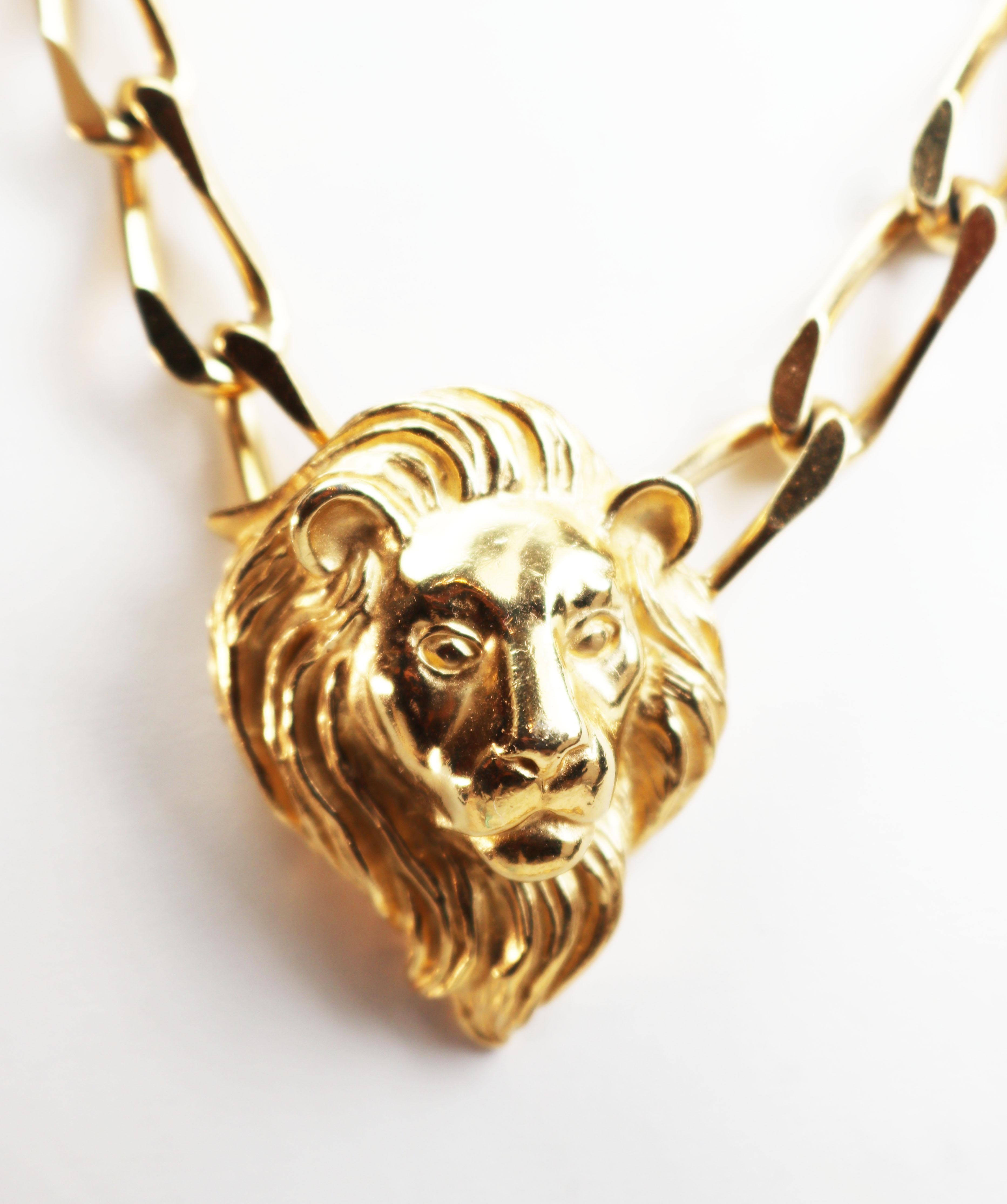 Lions Head Necklace For Sale 4