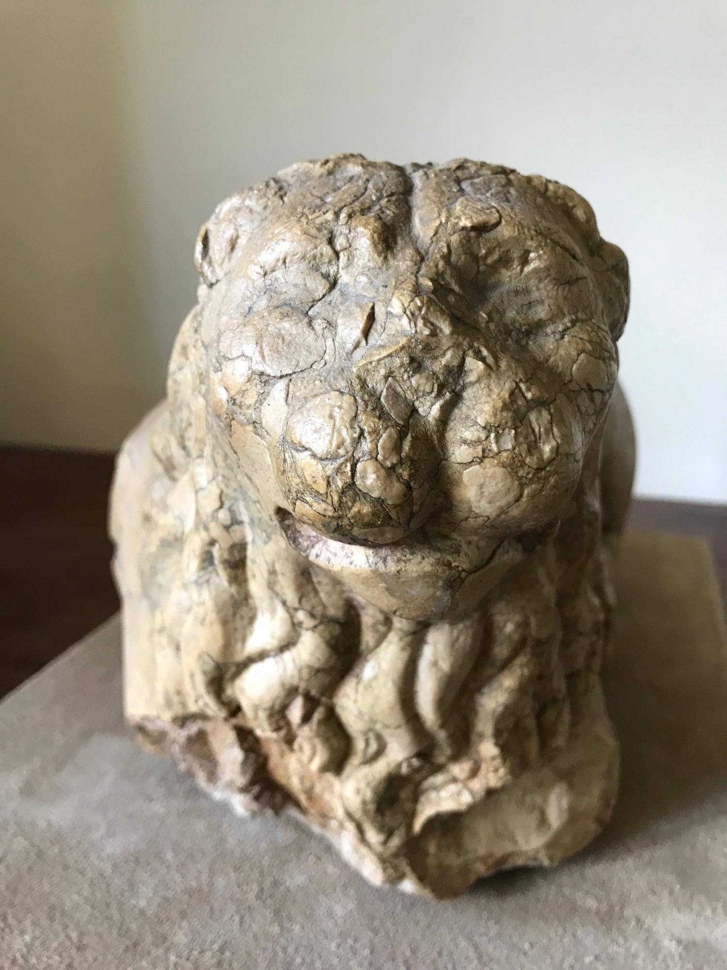 Paire de sculptures de lions en marbre italienne romaine du 13ème siècle en vente 1