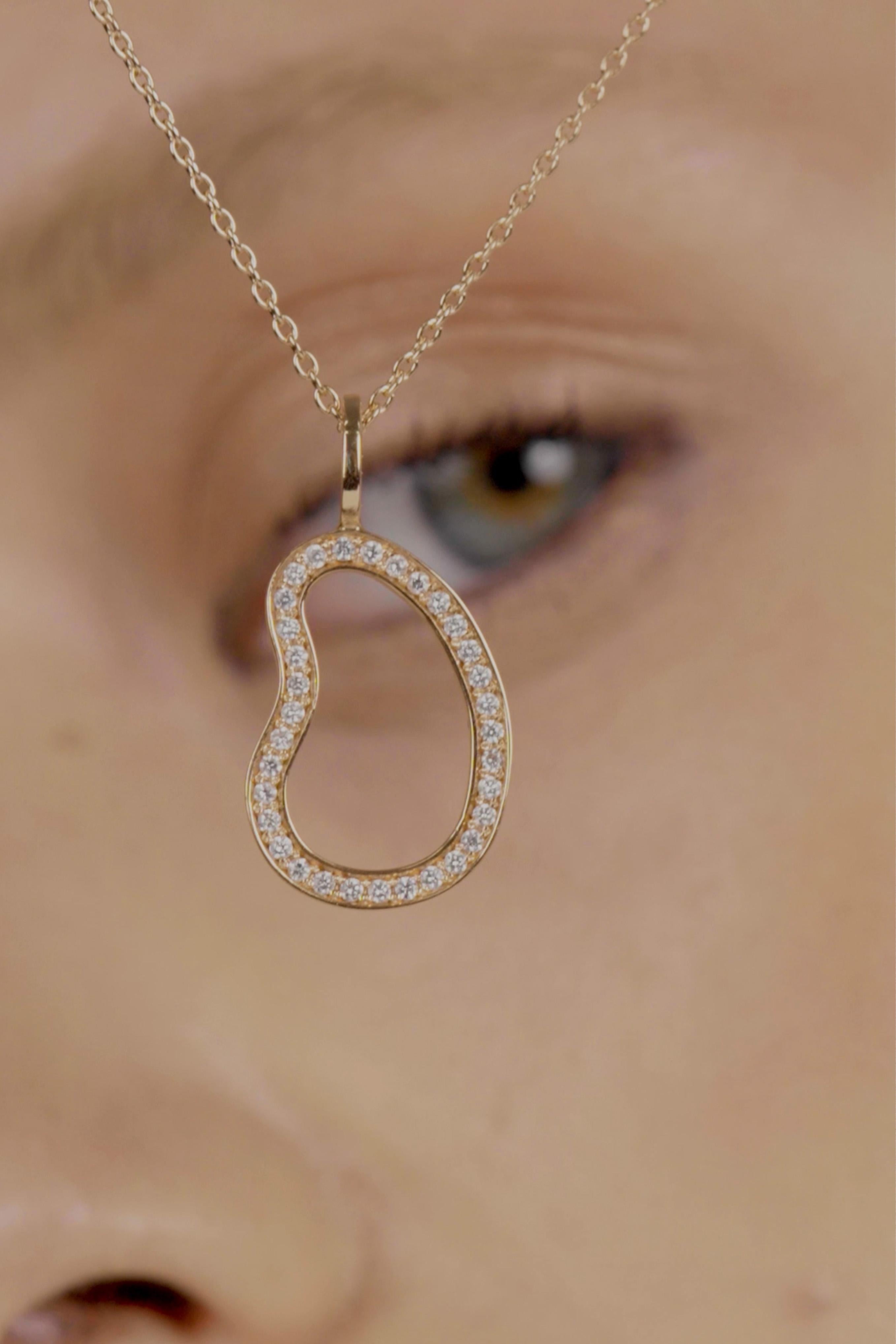 Moderne Liora Pendentif en or 18 carats et diamants éthiques de 0,28 ct - une touche de lumière en vente