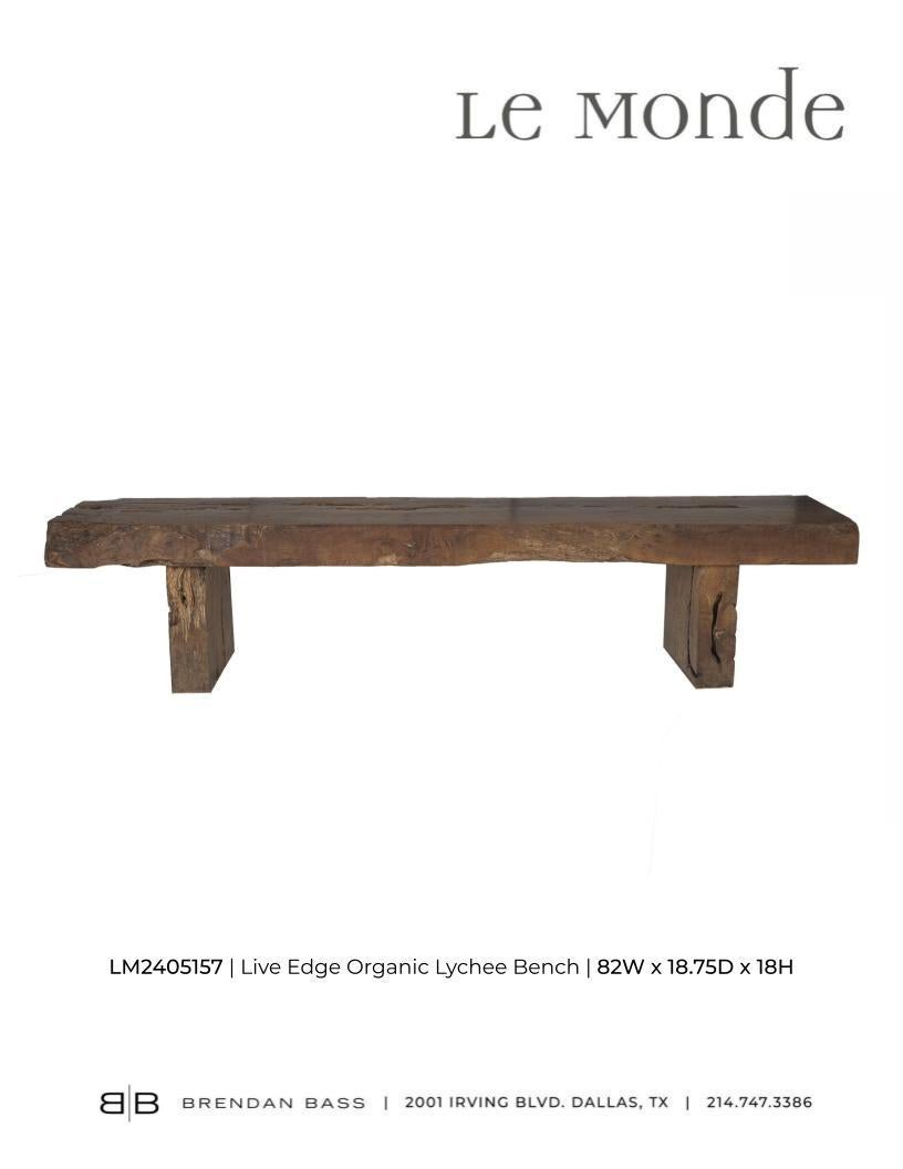 liove edge Organic Lychee Wood Bench 6