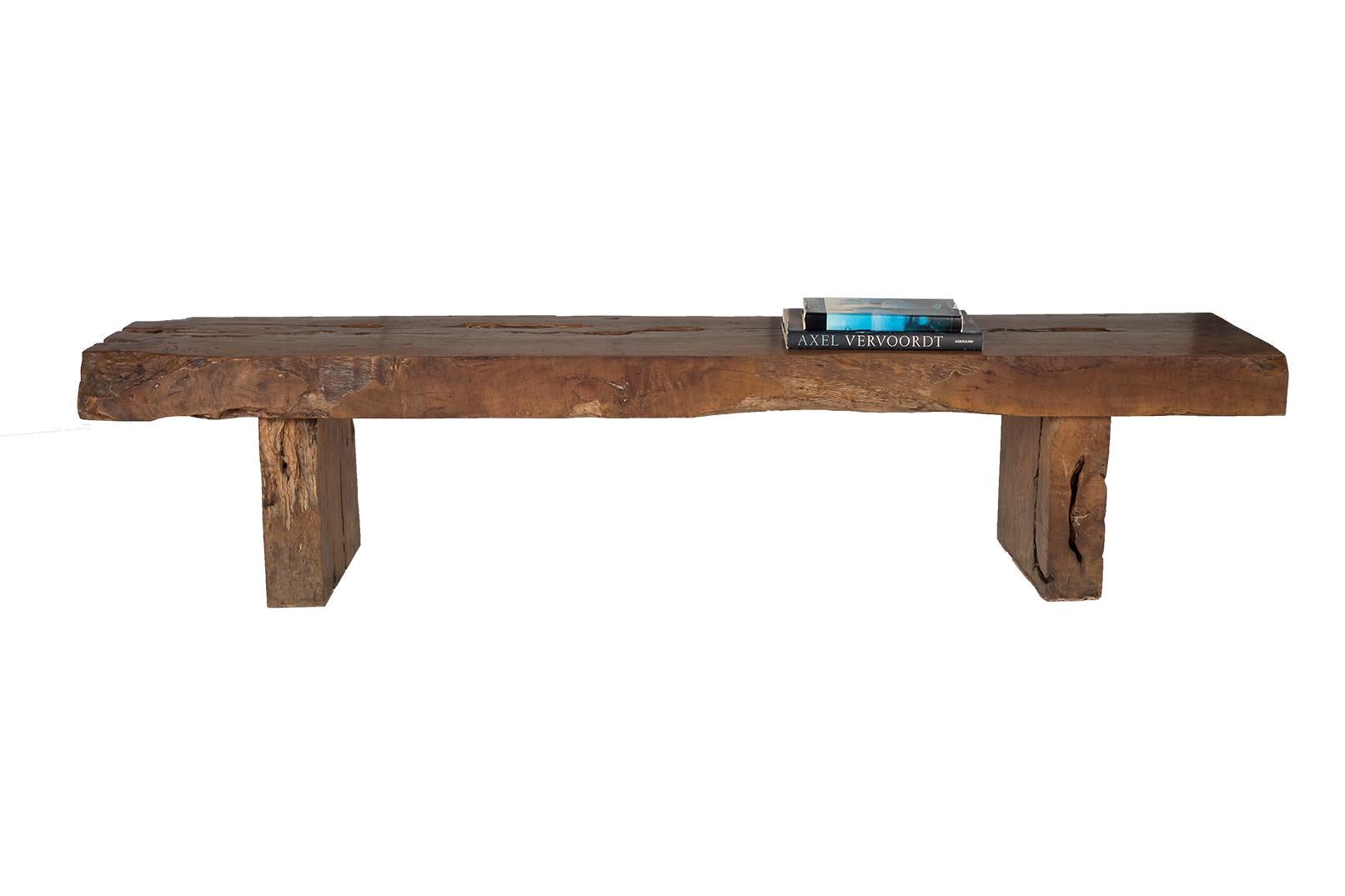 Organic Modern liove edge Organic Lychee Wood Bench