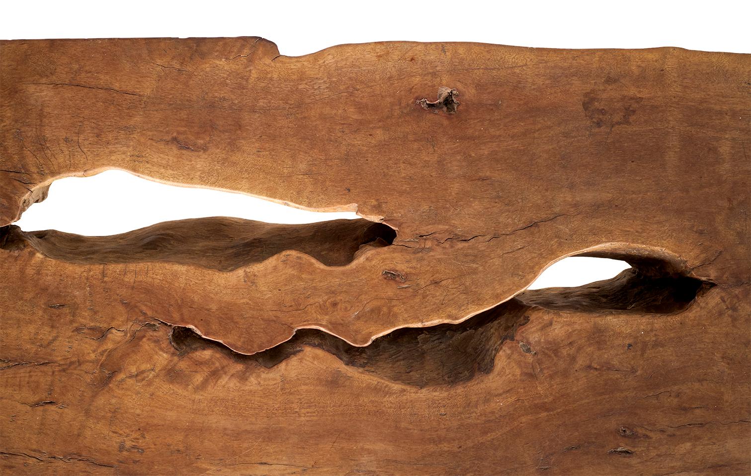 20th Century liove edge Organic Lychee Wood Bench