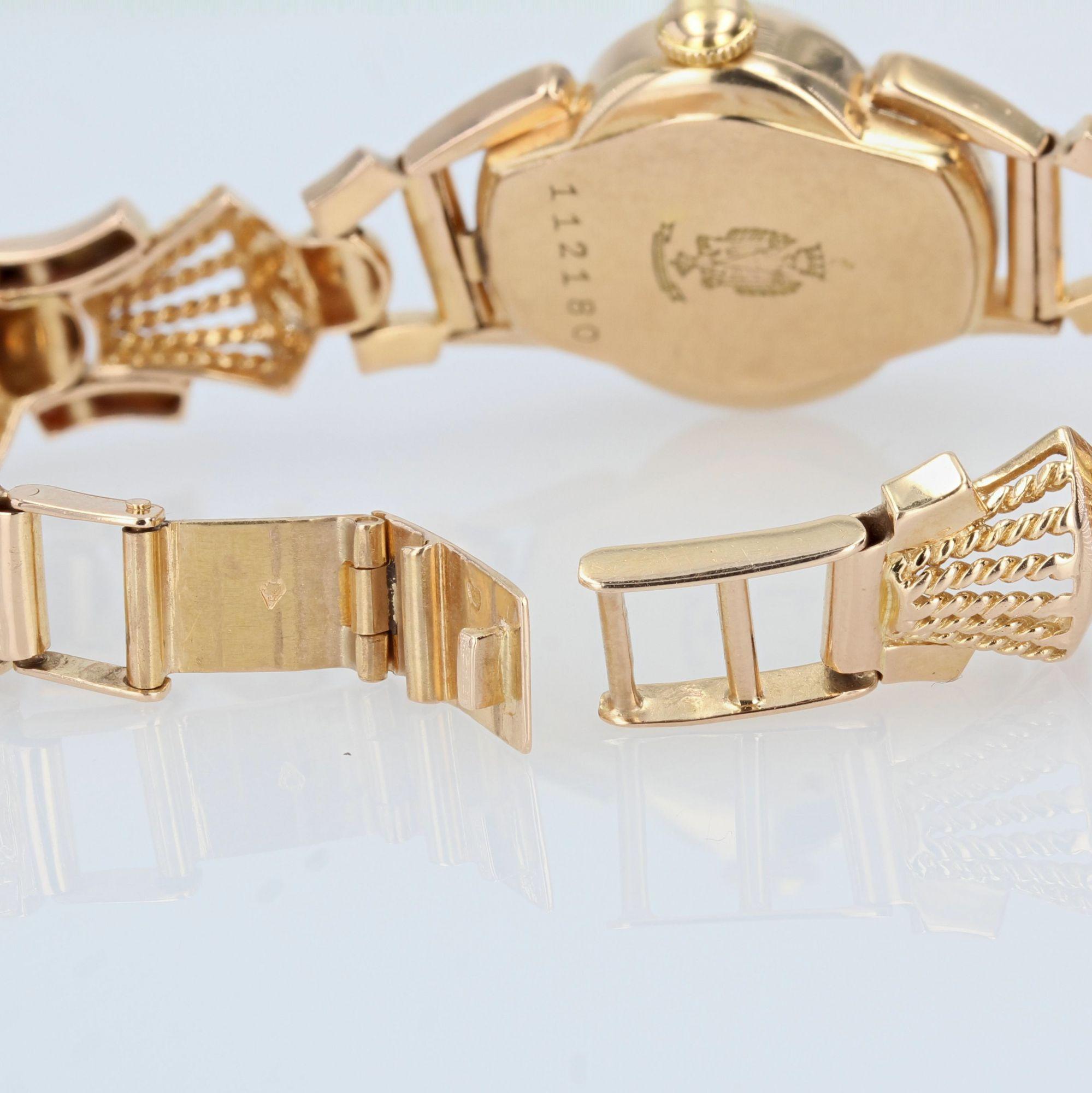 Montre rétro Lip en or jaune 18 carats pour femmes 1