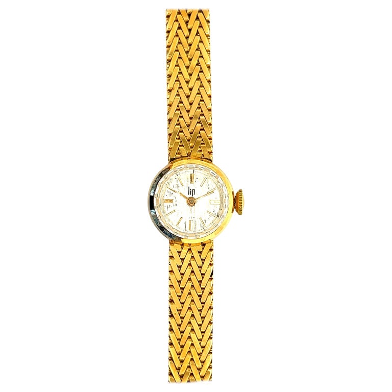 LIP Women Watch N.O.S White Dial Yellow Gold 18 Karat at  display picture 1