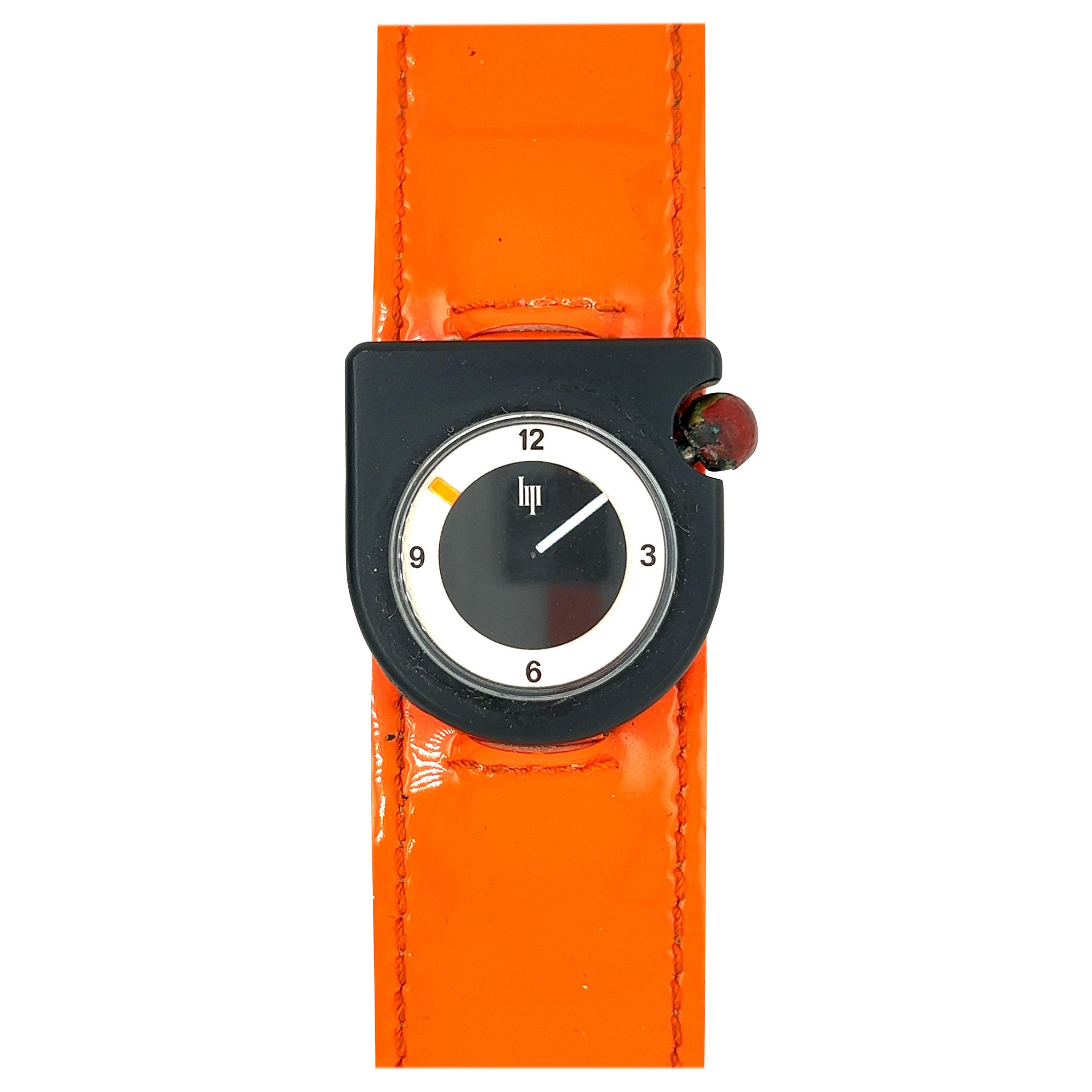 LIP Women Watch Orange Strap Black Metal Case