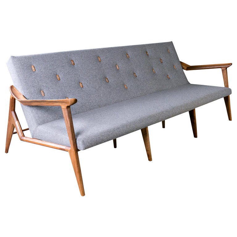 Lipa, Contemporary Wool Upholstered ThreeSeat Sofa in Natural Oiled