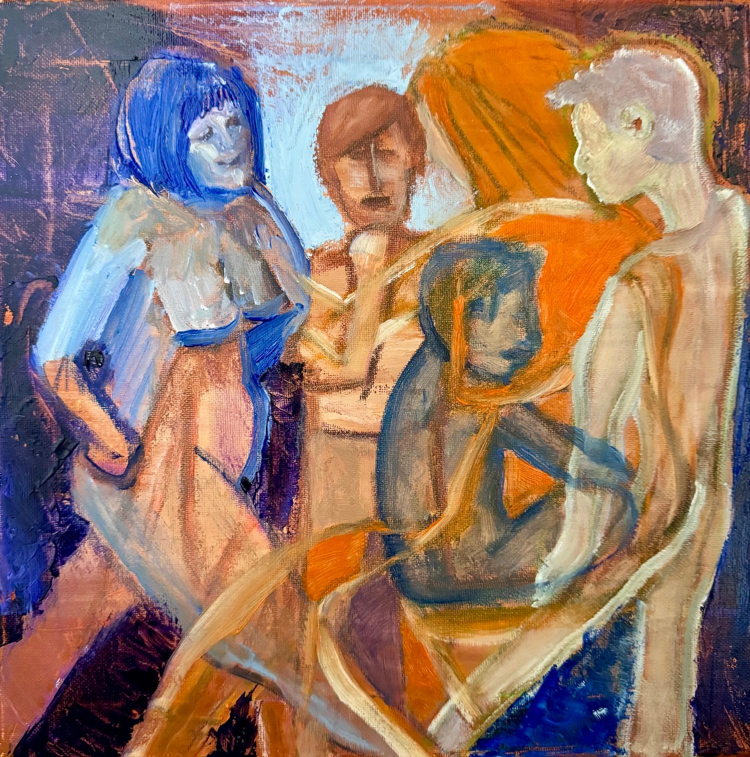 Figurative Painting di Liphus Swindall - Gesti di costruzione (tecnica mista su tela)