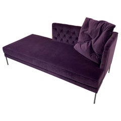 Lipp Chaise in Purple Velvet and Bronze Frame by Piero Lissoni & Living Divani