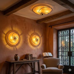 Lipparini "Lola", lampada ad incasso, vetro e ferro postmoderno italiano