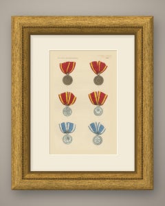 Lippe Medals for Military Merit and Bravery, Plate XLVI, Wood Engraving, 1844