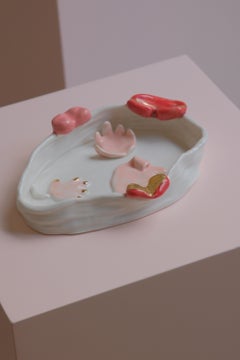 Lips Ashtray in White Fine Porcelain by Hania Jneid