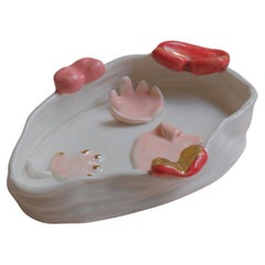 Lips Ashtray in White Fine Porcelain by Hania Jneid