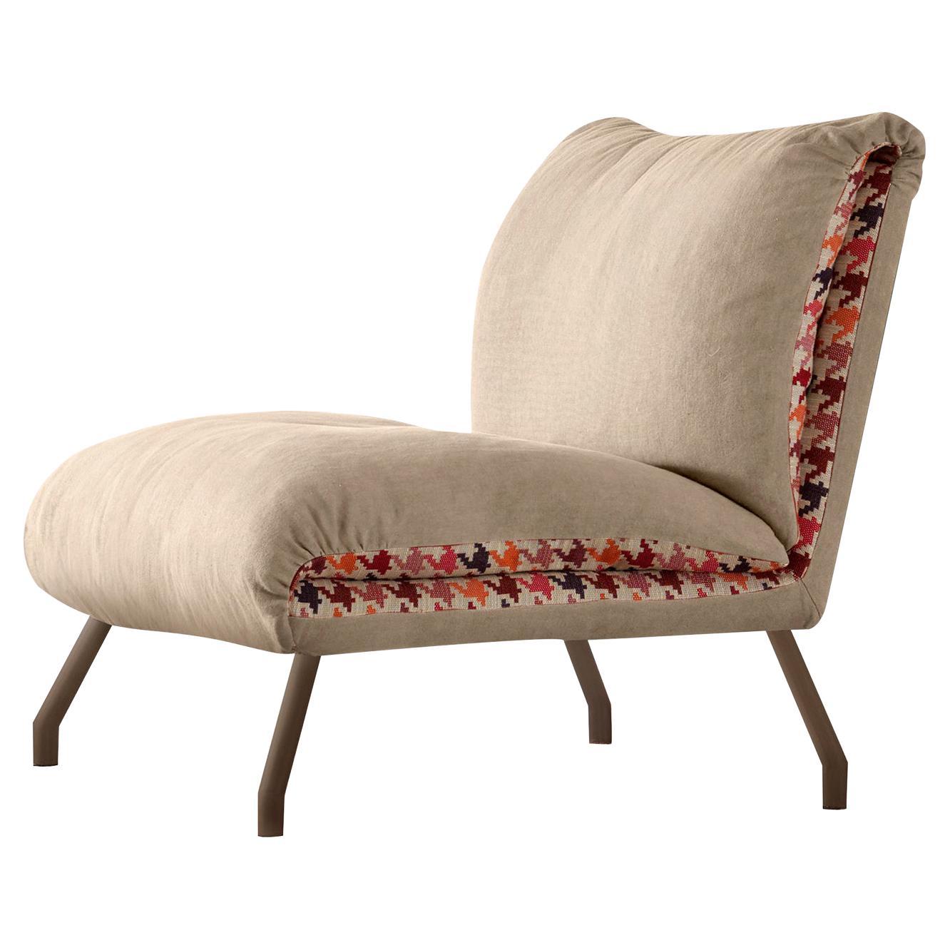 Beige Leather Armchair For Sale at 1stDibs