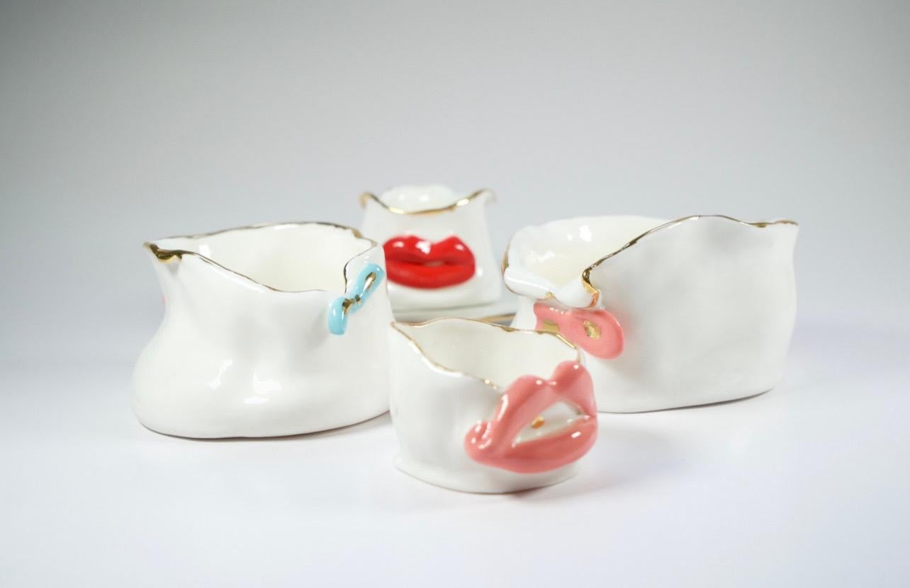 Spanish Lips Candle/ Candy Holders by artist - designer Hania Jneid For Sale