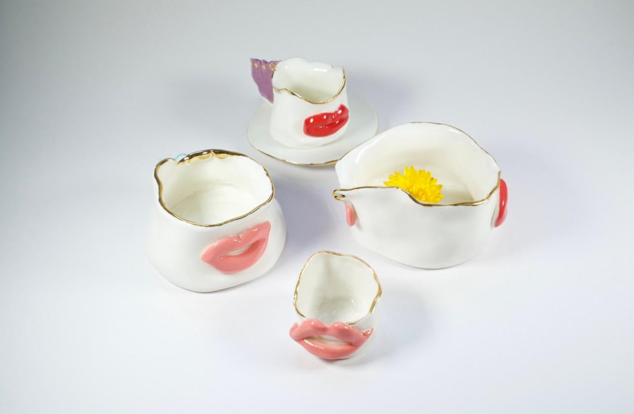 Hand-Crafted Lips Candle/ Candy Holders by artist - designer Hania Jneid For Sale